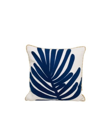 Housse de coussin en coton bleu 40x40 cm