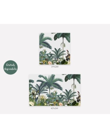 Papier peint panoramique jungle forêt tropicale Zen Bloom 255x260cm