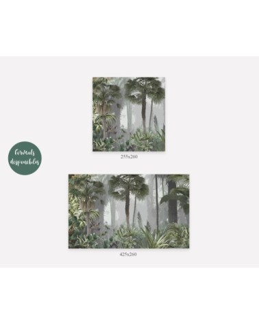 Papier peint panoramique jungle noyée dans la brume 425x260cm