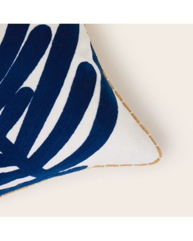 Housse de coussin en coton bleu 40x40 cm