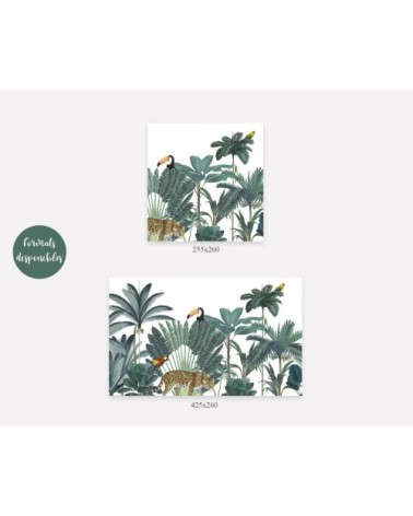 Papier peint jungle forêt tropicale luxuriante fond Blanc 425x260cm