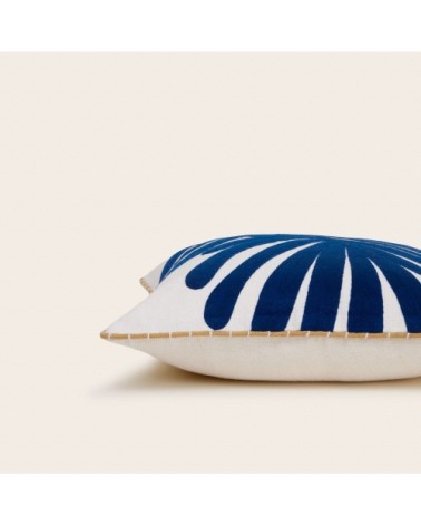 Housse de coussin en coton bleu 40x40 cm