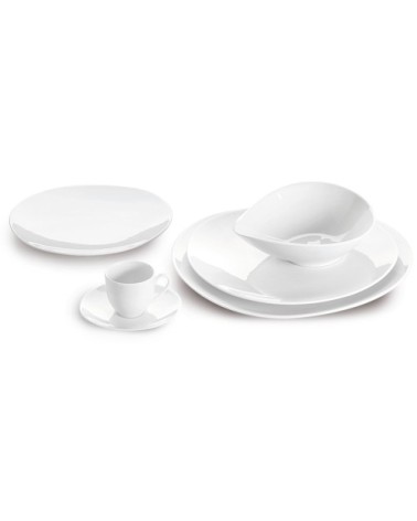 Assiette dessert en porcelaine blanche blanc 22 cm - Lot de 6