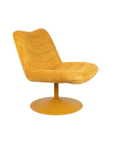 Fauteuil lounge en velours Jaune