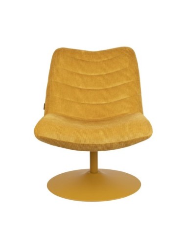 Fauteuil lounge en velours Jaune