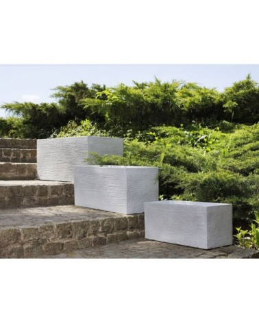 Cache-pot d'extérieur en céramique blanc H37