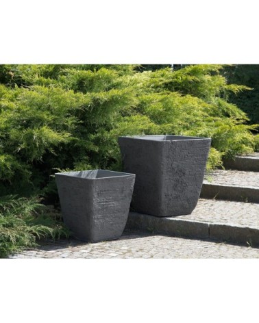 Cache-pot d'extérieur en pierre gris H53