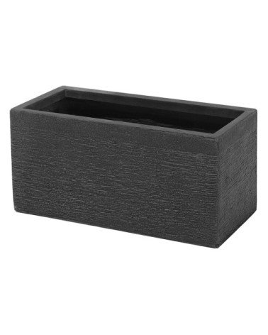 Cache-pot d'extérieur en céramique noir H24