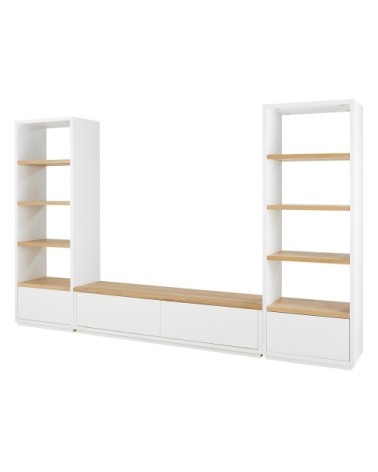 Meuble TV 2 portes blanc L180