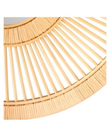 Miroir rond en rotin naturel ? 71,5 cm