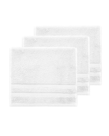 Lot de 3 serviettes invité 600 g/m² blanc 30x50 cm