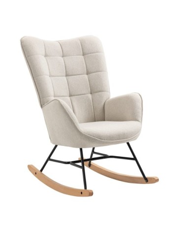 Chaise à bascule scandinave en tissu polyester beige