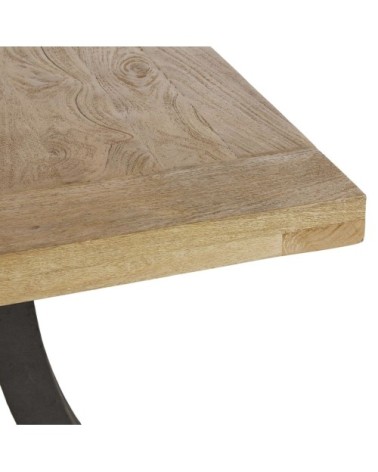 Table à manger en bois de manguier massif et métal gris anthracite 10 personnes L240