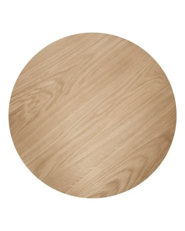 Table basse ronde bois clair et pieds métal D80 cm