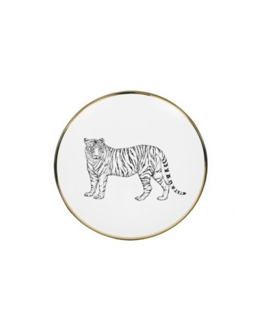 assiette à dessert porcelaine de limoges tigre 21,5 cm