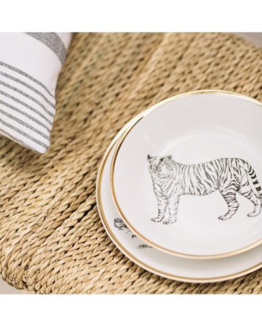 Assiette creuse Porcelaine de Limoges Tigre 19 cm