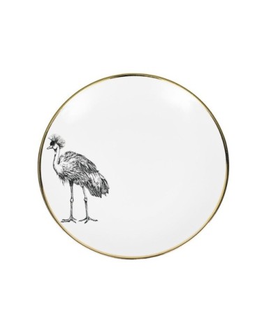Grande Assiette Porcelaine de Limoges Grue 26,5 cm