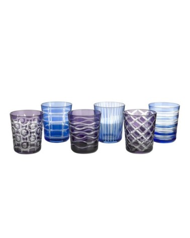 verres cristal bleu lot de 6