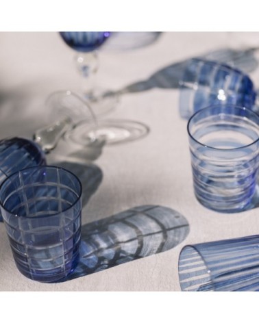 verres cristal bleu lot de 6