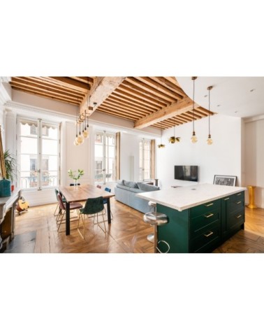 Chaise en velours vert foncé (lot de 2)