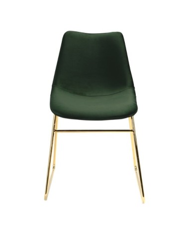 Chaise en velours vert foncé (lot de 2)