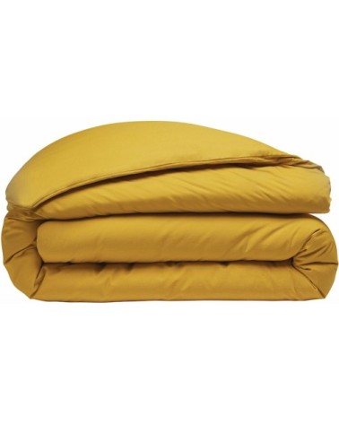 Housse de couette percale de coton jaune 240x260 cm