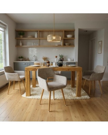 Lot de 6 chaises style scandinave avec revêtement beige