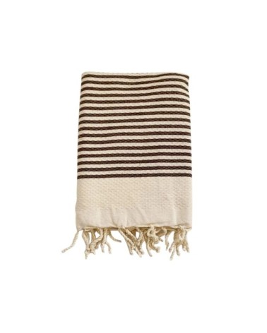 Fouta traditionnelle  yadara taupe 100 x 200