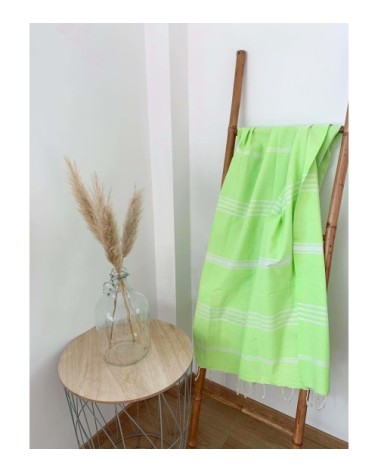 Fouta traditionnelle verte kolora 100 x 200