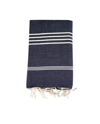 Fouta traditionnelle navy kolora bleue marine 100 x 200