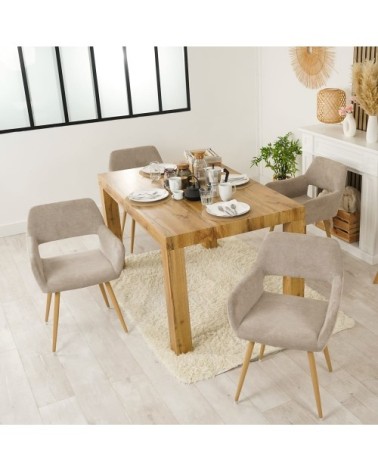 Lot de 2 chaises style scandinave avec revêtement beige