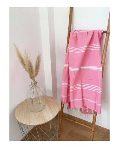 Fouta traditionnelle pinky kolora rose  100 x 200