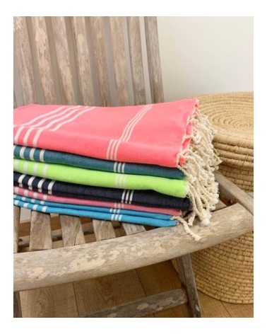 Fouta traditionnelle pinky kolora rose  100 x 200