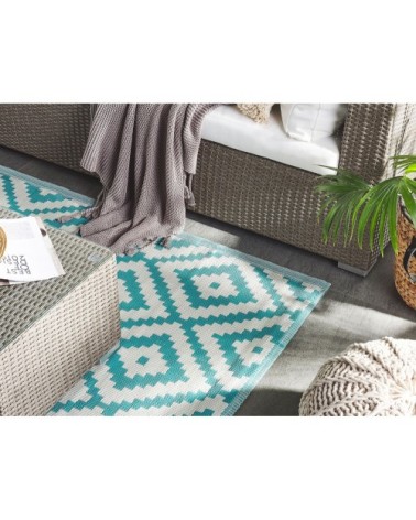 Tapis en matériaux synthétiques bleu 180x120cm