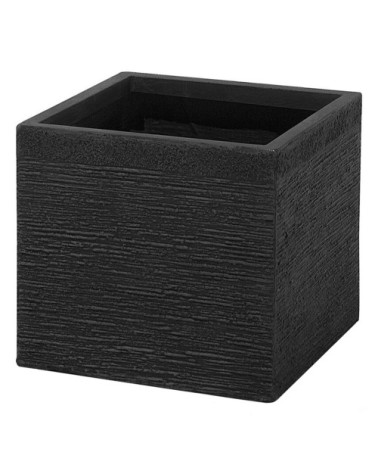 Cache-pot d'extérieur en céramique noir H28