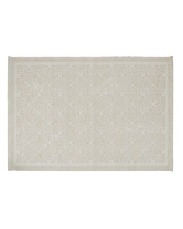 Tapis tissé jacquard motifs écrus et beiges 140x200, OEKO-TEX®