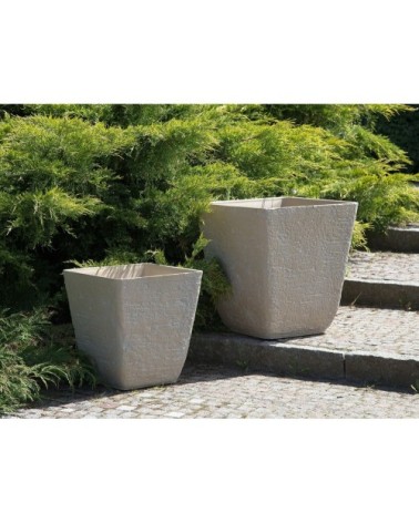 Cache-pot d'extérieur en pierre beige H43