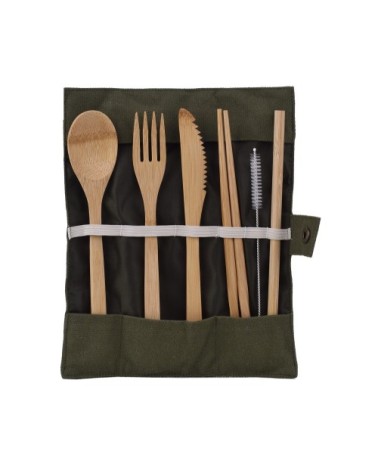 Pochette avec couverts et brosse