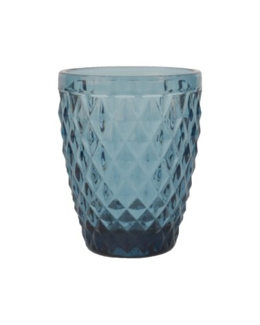 Gobelet en verre pressé bleu 28 cl - Lot de 6