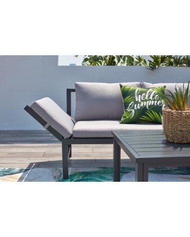 Salon de jardin bas 4 places gris clair
