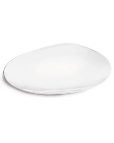 Assiette hôtesse en porcelaine blanche blanc 31 cm - Lot de 6