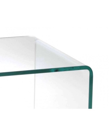 Meuble tv en verre trempé avec étagère suspendue vitrée