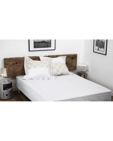 Drap Housse bonnet 25cm coton blanc 90x190 cm