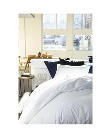 Housse de couette percale de coton blanc 220x240 cm