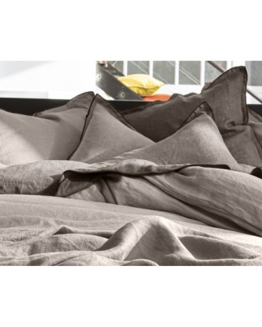 Housse de couette lin lave beige 220x240 cm