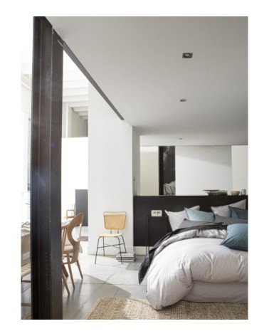 Housse de couette percale de coton gris 220x240 cm