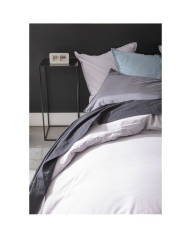 Housse de couette percale de coton gris 220x240 cm