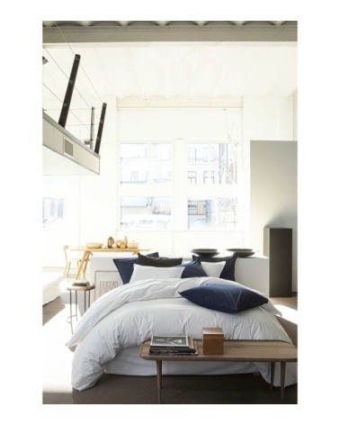 Housse de couette percale de coton blanc 240x260 cm