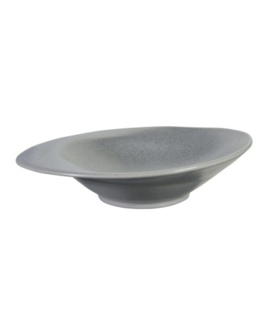 Assiette creuse en porcelaine gris 20,5 cm - Lot de 4
