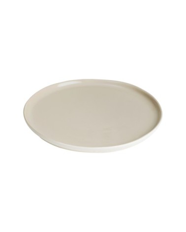 Assiette plate en grès de table beige 28 cm - Lot de 6